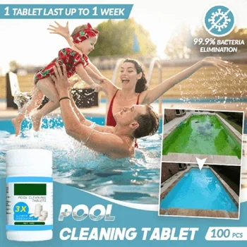 

Chlorine Tablets Swimming Pool Crystal Clear Pool Tablets Swimming Pools for Cottages Pool Cleaning Kit Cleaner
