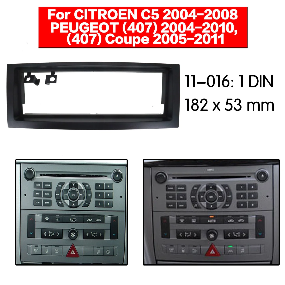 Стерео панель пластина автомобиля радио фасции объемного для CITROEN C5 2004-2008 PEUGEOT 407 Coupe DVD переоборудование рамка