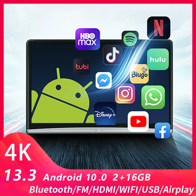 Монитор для подголовника автомобиля 13 3 дюйма Android 10 0 4K 1080P | Автомобили и
