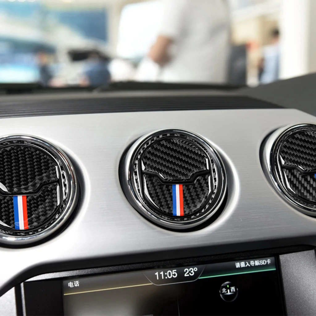 Carbon Fiber центральный кондиционер на выходе подходит для Ford Mustang 2015 2016 2017 авто