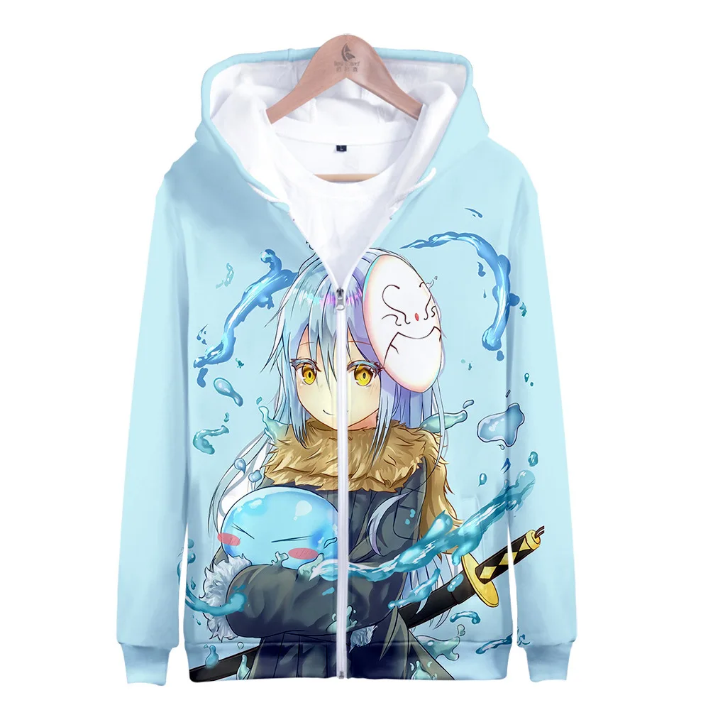 

Anime That Time I Got Reincarnated As A Slime Zip Up Women/Men Hoodies Sweatshirts Rimuru Tempest Cosplay Zipper Hooded Jacket