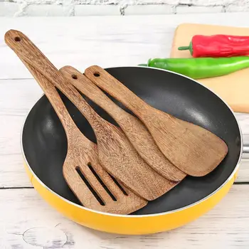 

Natural Wooden Oil Spoon Eco-friendly Square Spatula Cooking Tool Kitchen Gadegts Accessories