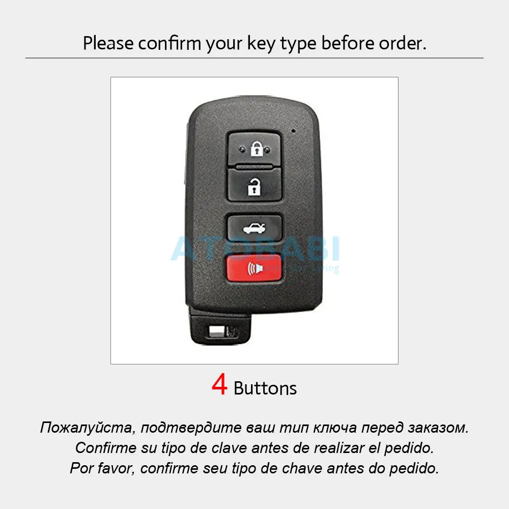 Кожаный чехол для ключей Toyota Highlander RAV4 Camry ключ Avalon corolla 4 кнопки дистанционного