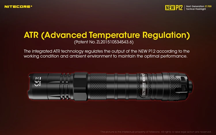 NITECORE P12 1200LM CREE XP-L HDV6 светодиодный водонепроницаемый тактический фонарь с кобура для быстрого извлечения оружия без батареи 18650