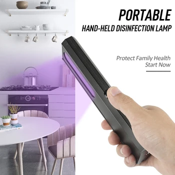 

Handheld Ultraviolet Sterilizer Lamp Light Portable UVC Germicidal Pet Disinfection Kill Dust Mite Eliminator for Home Kitchen