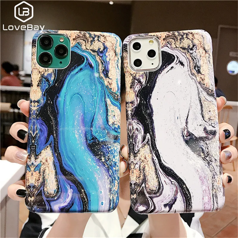 Lovebay противоударный крутой мраморный чехол для телефона для iPhone X 11Pro XR XS Max 11 7 8 Plus винтажный роскошный мягкий IMD задняя крышка на весь корпус