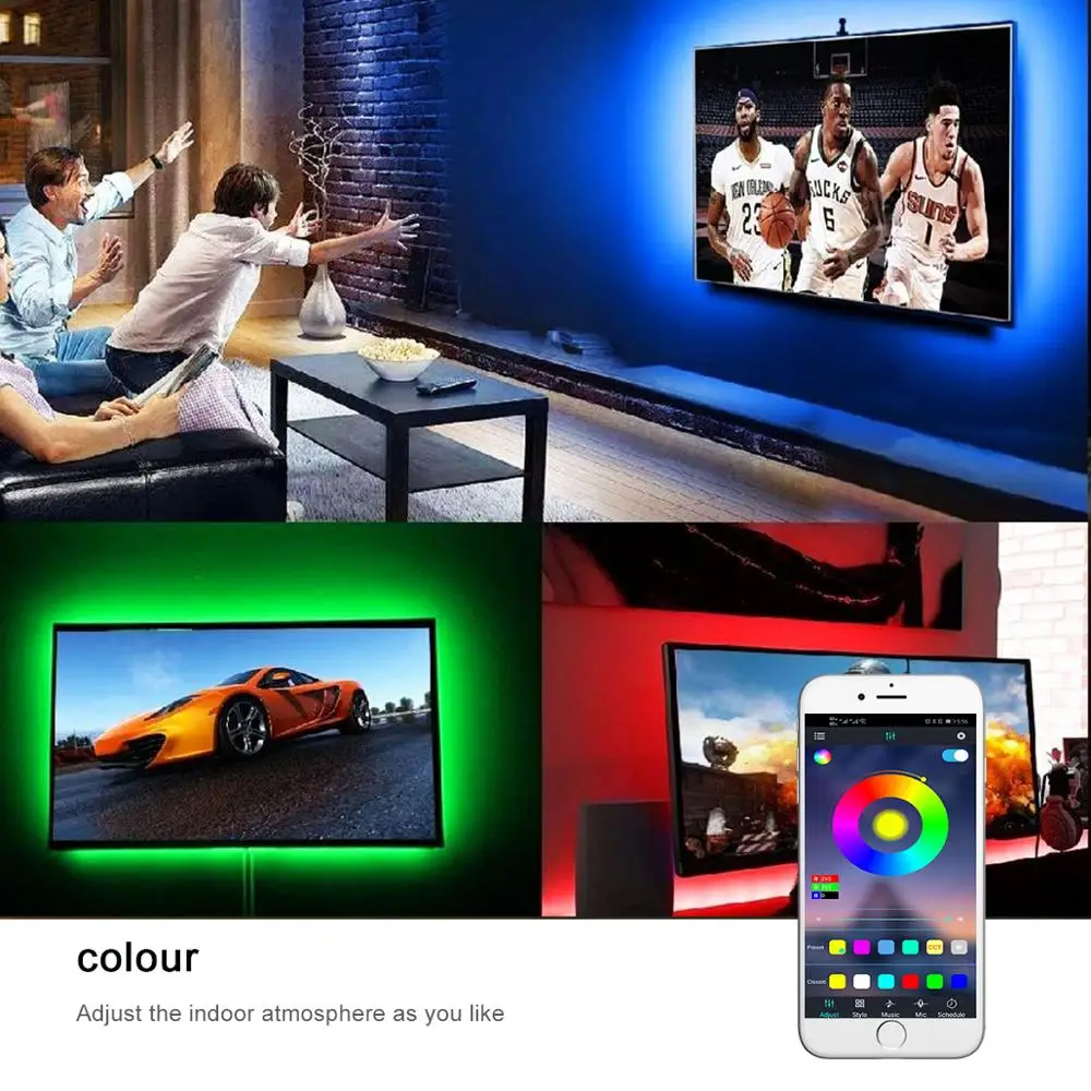 Светодиодная лента RGB для телевизора подсветильник ка 1 м 2 3 4 5 светодиод шкафа