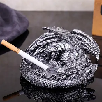 

1pc Dragon Design Ashtray Durable Household Ashtray Ash Container Cigarette Ash Tray Cigarette Ashtray For Indoor Inside Home