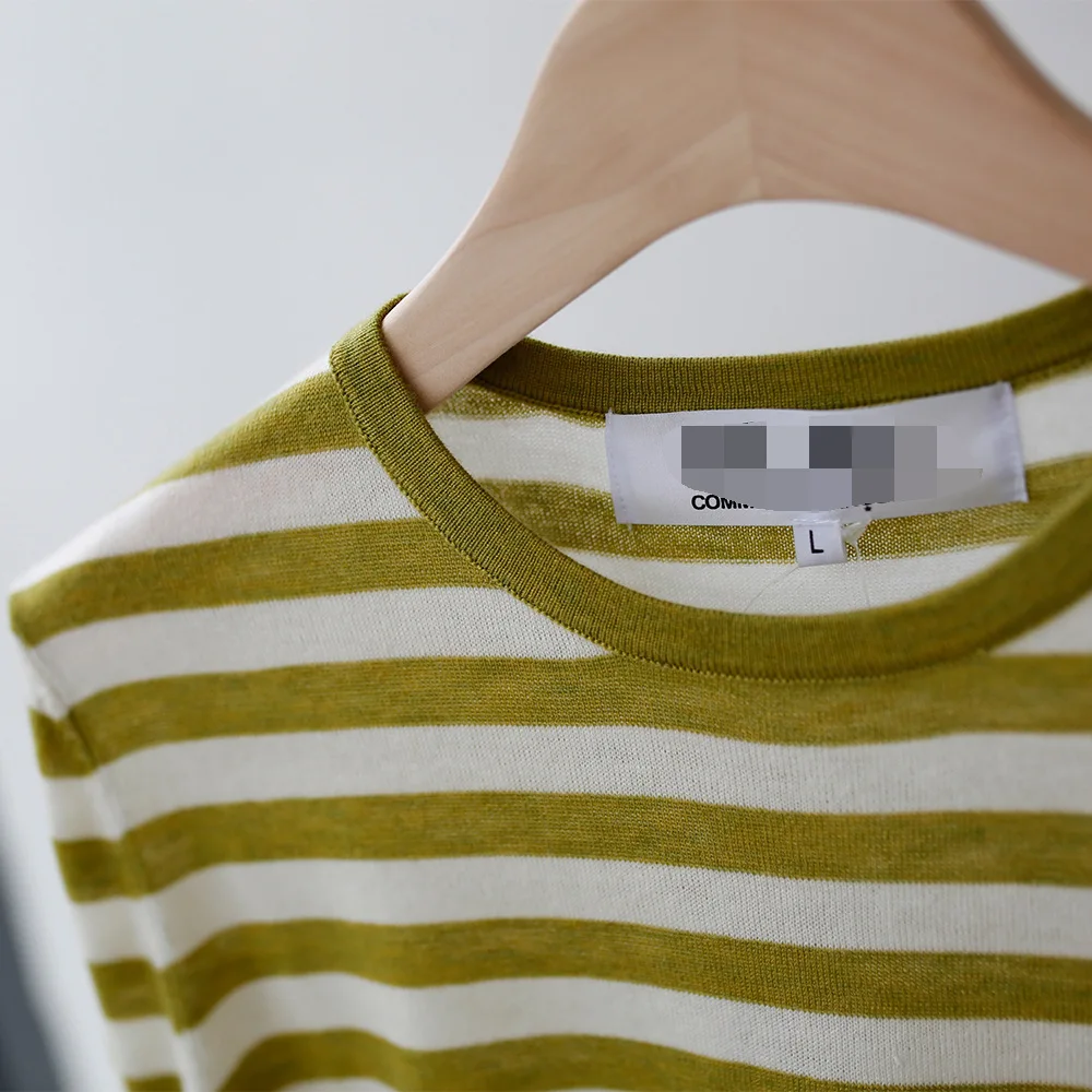 Women Sweater 209 Autumn New Fine Imitation Superfine Wool Striped Contrast Color Sweater Female Round Neck Pullover Long Sleeve