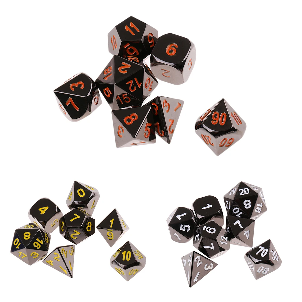 Многогранные кости цифровые кубики из сплава D4-D10 штампы TRPG для MTG вечерние игрушки