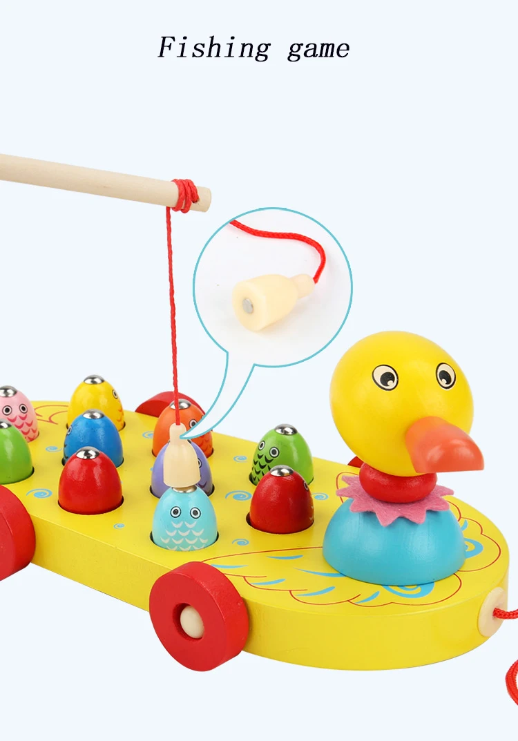 Игра дети котенок Go Рыбалка Procrastination Parenting желтая утка взаимодействие рыболовные игрушки Магнитные