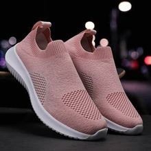 Walking shoes women's comfortable soft sole summer slip on set foot mesh shoes sneakers walking shoes