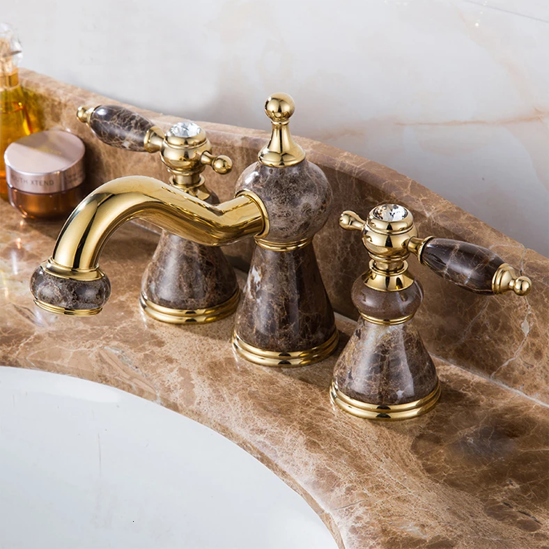 

The arrival of new high-quality selected gold, 8-inch large Brass Bathroom Faucet and Jade Pool faucet, mixing faucet