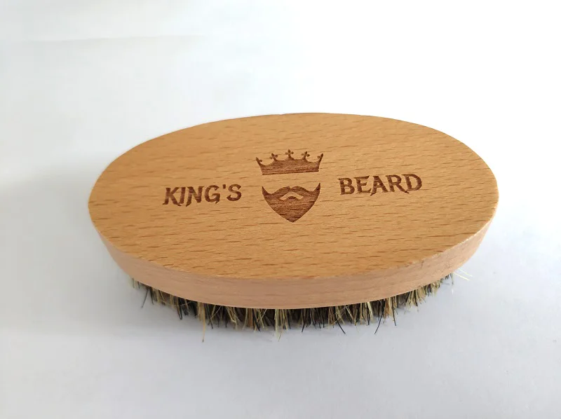 New Style 1PCS Men's Shaving Brush Portable Mini Boar Bristle Beard Brush Mustache Beard Care Engrave Logo 8.5x4.5cm