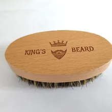 New Style 1PCS Men's Shaving Brush Portable Mini Boar Bristle Beard Brush Mustache Beard Care Engrave Logo 8.5x4.5cm