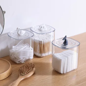 

Press Type Toothpick Holders with Cover Transparent Cotton Swab Box Automatic Toothpick Dispenser Table Decoration Accessories