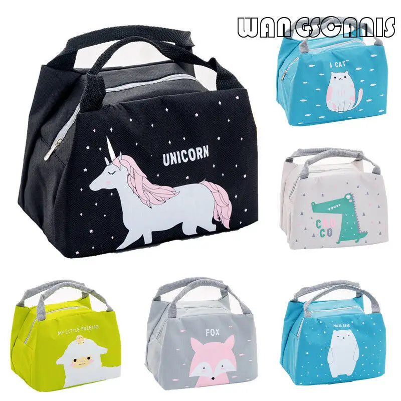 Lunch Bag Box Unicorn Women Girls Kids Portable Insulated Picnic Tote Cooler