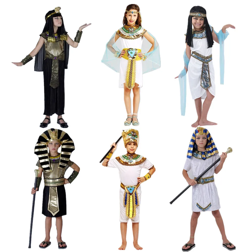 

Kids Children Egypt Princess Egyptian Pharaoh Costume Cosplay Boys Girls Masquerad Costumes Cleopatra Carnival