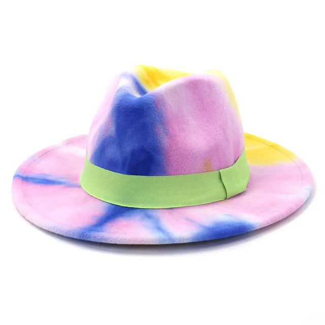 Rainbow Felt Fedora Hat 