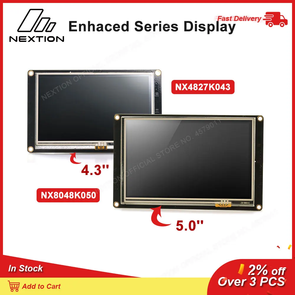 Nextion écran tactile LCD amélioré NX4827K043/NX8048K050 - 4.3 "5.0" TFT Module décran tactile résistif Intelligent