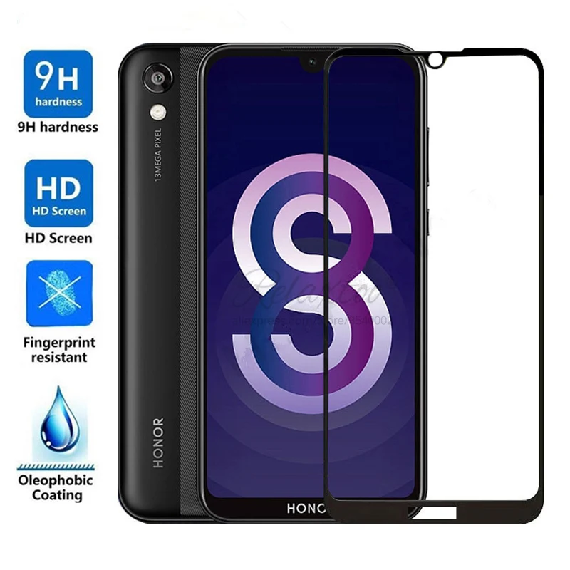 Полное покрытие защитное стекло на Huawei Honor 8 s 8c 8x 8a hono honer 8 s c x a закаленное стекло передняя защита экрана пленка