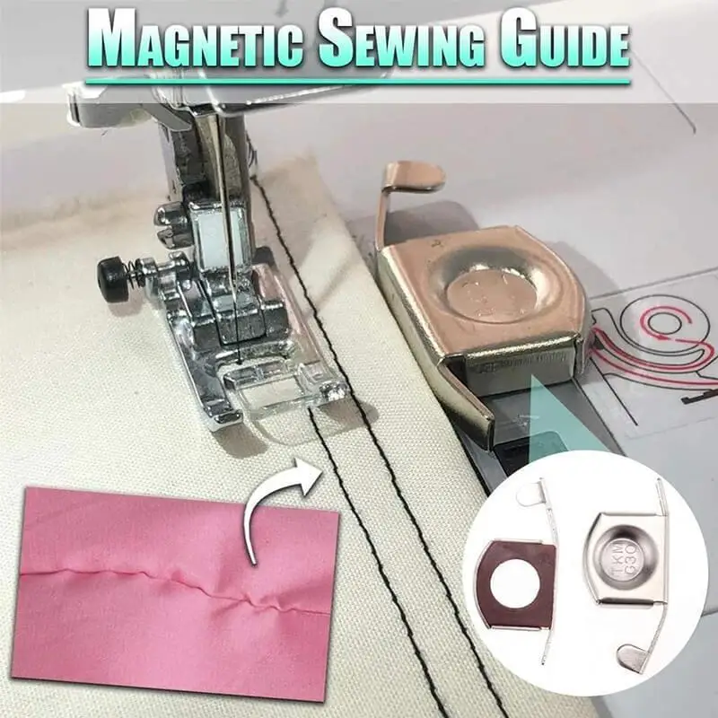 Magnetic Seam Guide for Sewing Machine, 2Pcs Sewing Guides with Clips, Hem  Guides, Seam Guides, Universal Sewing Machine Accessories