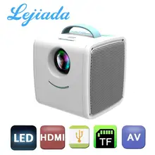 Lejiada q2 led projetor portátil mini tamanho 600 lúmen suporte 1080p hd reprodução hdmi usb filme projetor casa multimídia jogador()
