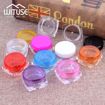 

10Pcs Small Plastic Jar Square 3g 5g Cream Lip Balm Container Pots Sample Cosmetic Packaging Jar Plastic Small Jar Cosmetic Box