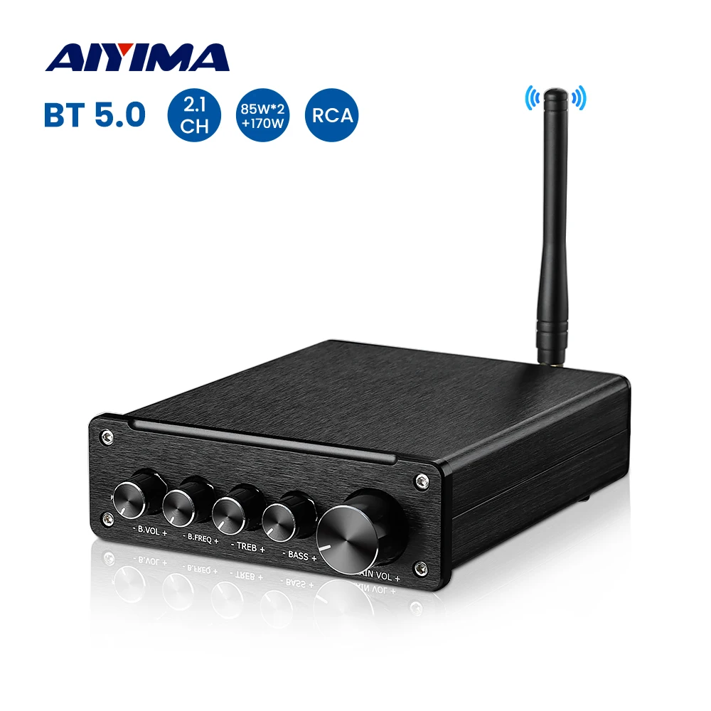 

AIYIMA TPA3251 Bluetooth 5.0 Power Amplifier 2.1 Subwoofer Amplifier APTX Sound Amplificador Speaker Home Audio 85Wx2+175W
