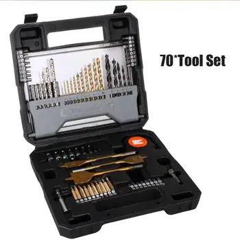 

70PCS Twist Drill Bit Set Multi-Bit Repair Tool Kit for Wood Metal Cement Drilling Screw Driving Tools