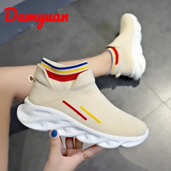 

Damyuan 2020 Autumn and Winter New Handmade Flying Weaver Fashion Heating and Ventilation Sneakers Heightening running shoes