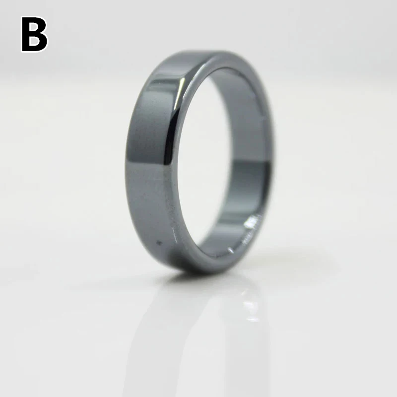 Hämatitring Für Damen Und Herren, Schlichter Natursteinring_voghion.com