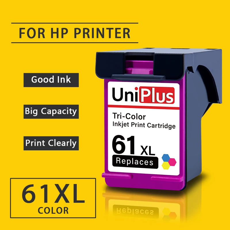 

UniPlus Tri Color 61XL Ink Cartridge for hp61 HP 61 XL for HP Printer Deskjet 3054 3054A 3055A 3056A 3057A 3059A OfficeJet 2621