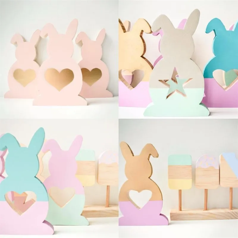 INS скандинавские деревянные полые Звезды Любовь кролик украшения для детской