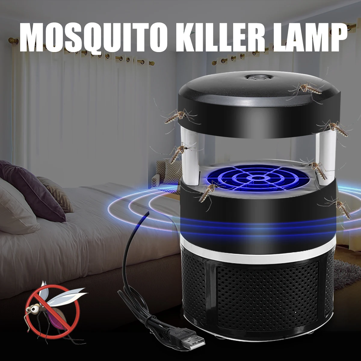Physical Mosquito Killer Insect Killer Zapper Electric LED Insect Lamp Mosquito Trap Catcher Home LED Bug Zapper Insect Trap