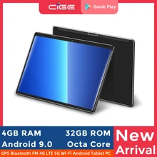 

CIGE TAB 10.1 Android 9.0 Tablet 10" MTK6753 Octa Core 1920x1200 4GB RAM 32GB ROM 4G Network Cell 6000mAh Tablets PC Dual Wifi