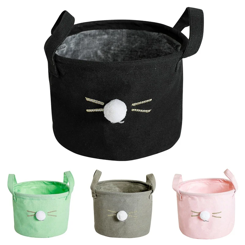 

Cartoon Round Desktop Storage Box Sundries Storage Organier Stationery Cosmetic Storage Basket Container Case Household Storage
