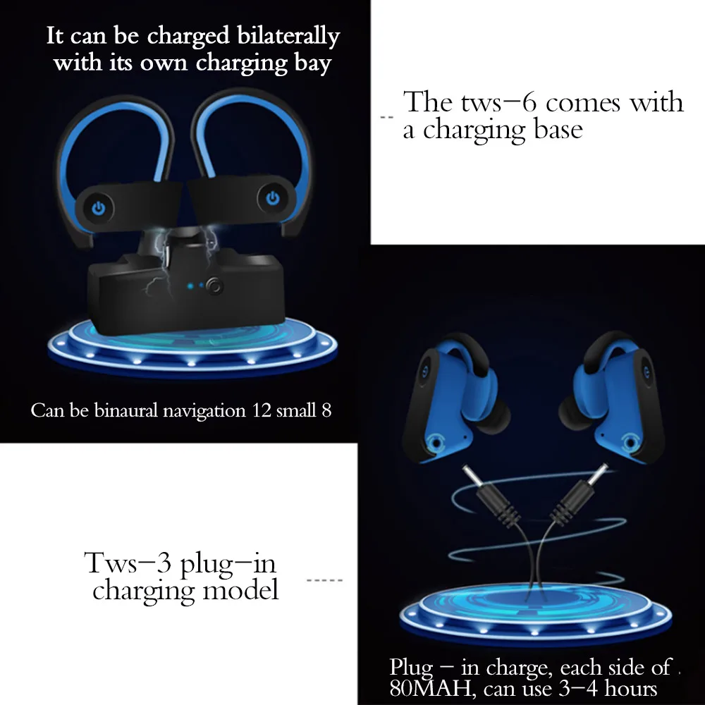 TWS JY-002 Hifi стерео беспроводные наушники с шумоподавлением Bluetooth 5,0 костной проводимости Спортивная гарнитура с микрофоном
