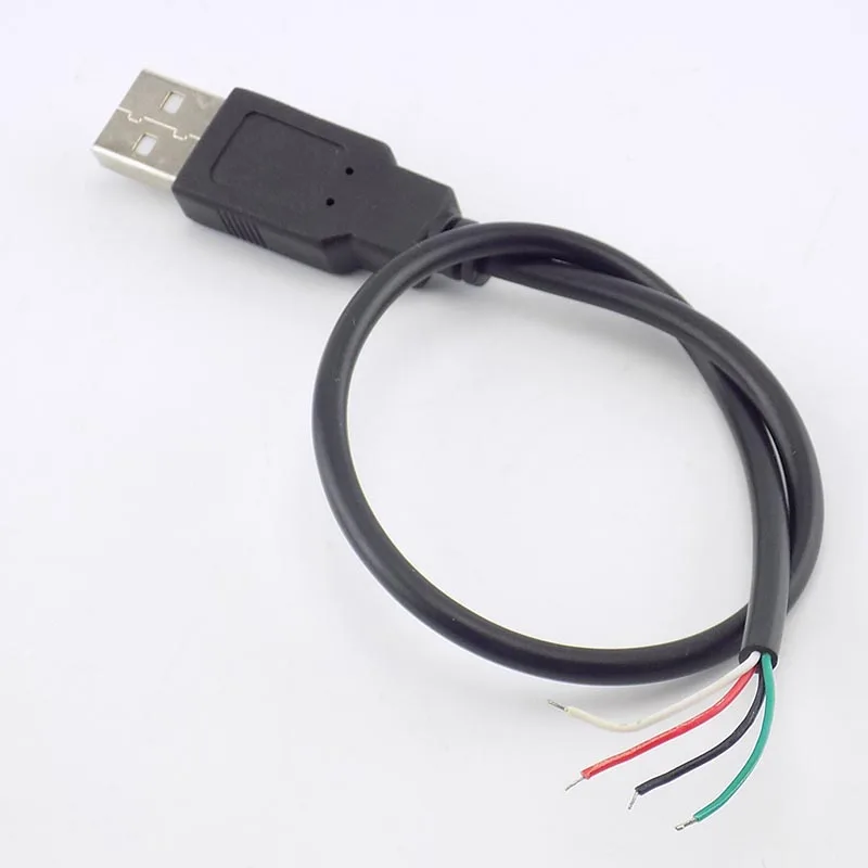 0,3/1/2 M DIY Micro USB A входящий штекер 4 Pin кабель для передачи данных, кабель Разъем Удлинительный шнур питания адаптер для usb-вентилятор устройств J17