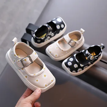 

Autumn Children's Casual Leather Shoes Chrysanthemum Princess Soft Bottom Sports Shoes 1-3 Years Old Children's Shoes