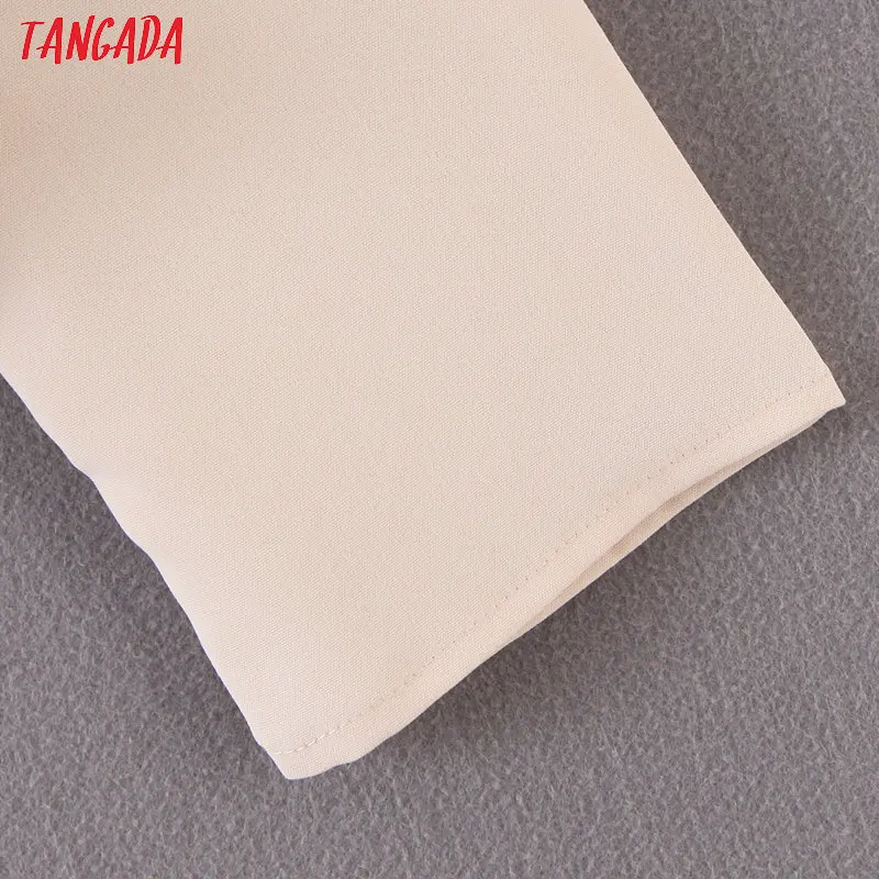 Tangada, Женская Ретро блузка с галстуком-бабочкой, с длинным рукавом, на пуговицах, шикарная Женская Повседневная рубашка, blusas femininas SL194