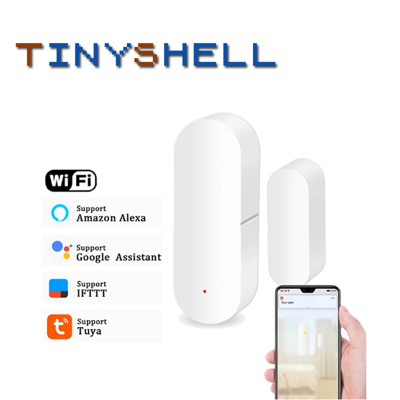 WiFi App Notification Alerts Battery Operated  tuya Door/Window Detector Home Security Sensor support alexa google home