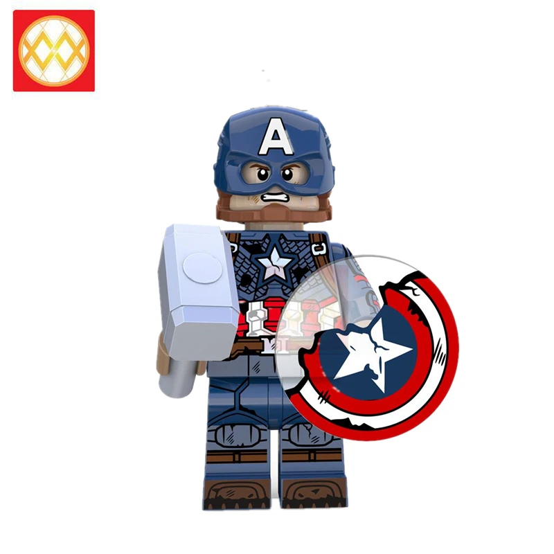 

XP228 Free Shipping Injured Captain America Hammer Broken Shield Iron Man MK85 Mark 50 Pepper Thanos War Machine Thor Captain America Spiderman Brick Building Blocks Kids Toys