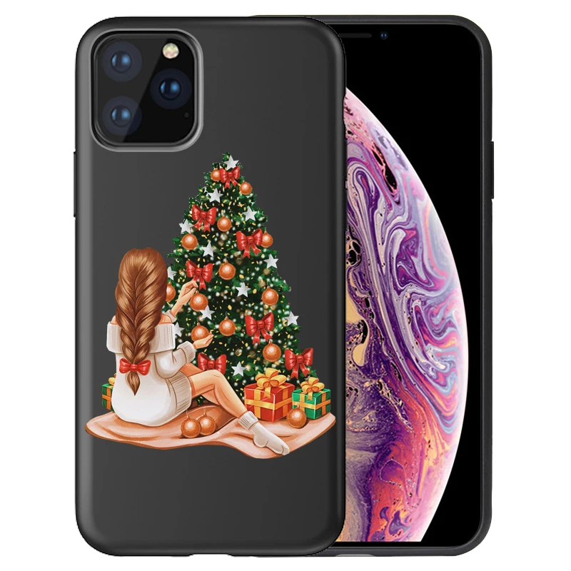 Для iphone 11 семья мама девочка мальчик Рождественская елка чехол для телефона для iphone 11 Pro Max 8 7 X XS Max XR 6 7 8 Plus 5S SE