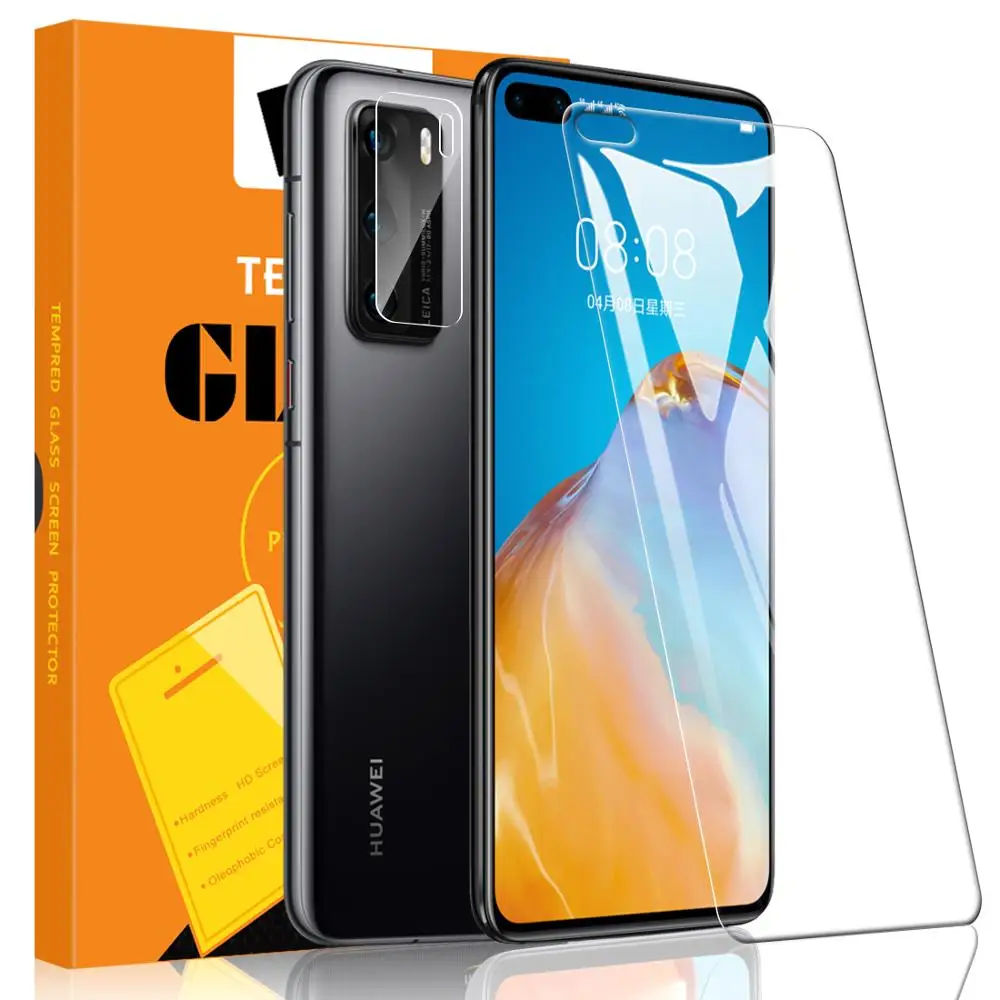 A-videt 2 PCs bulletproof glass protective film + 1 camera for Huawei P40 9H hardness anti-scratch/anti-oil/anti- | Мобильные