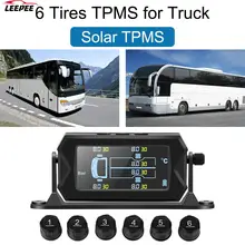 Wireless Solar Tpms 6 Sensoren Rv Caravan Accessoires Vrachtwagen Bandenspanningscontrolesysteem Digitale Lcd Trailer Zware Alarm