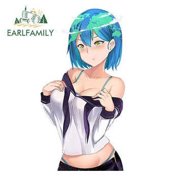 

EARLFAMILY Beautiful Girl Anime JDM Vinyl Laptop Skateboard Luggage Decal 3D Sexy Car Sticker Waterproof Car Assessoires