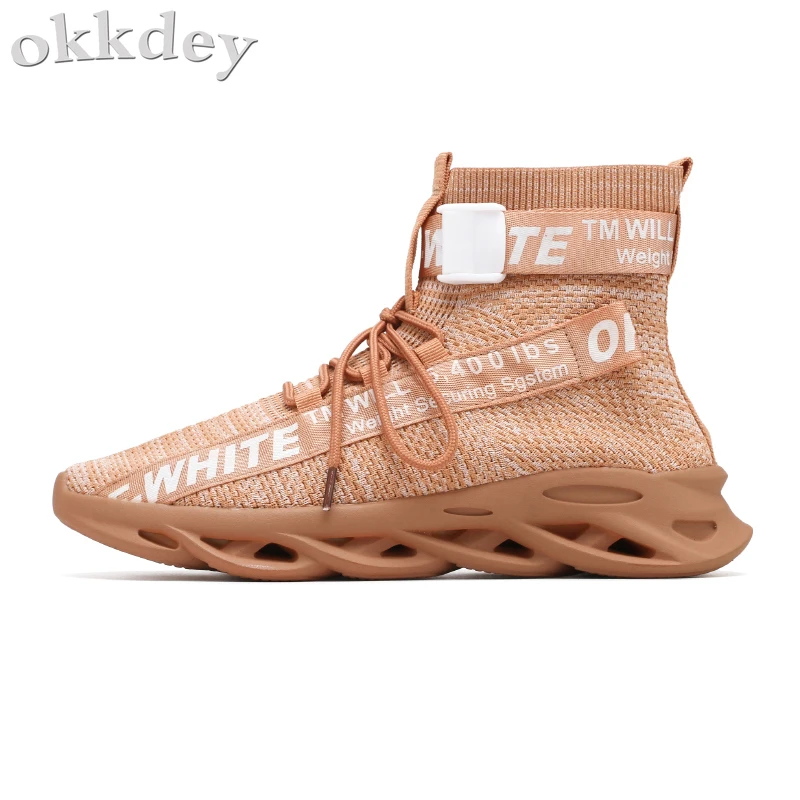 

High men's sneakers comfortable breathable shock absorber basketball shoes socks shoes