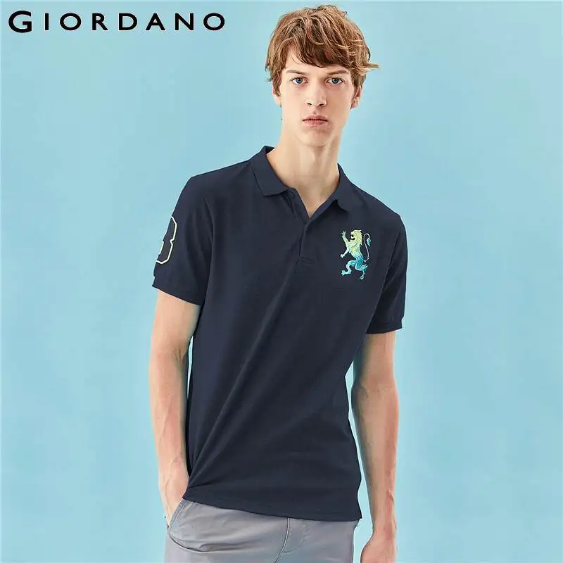 Giordano Men Polo Shirt Men Embroidered 3d Lion Multi Color Polo Men  Embroidery Contrast Color Polo Fashion Camisa Polo - Polo Shirts -  AliExpress