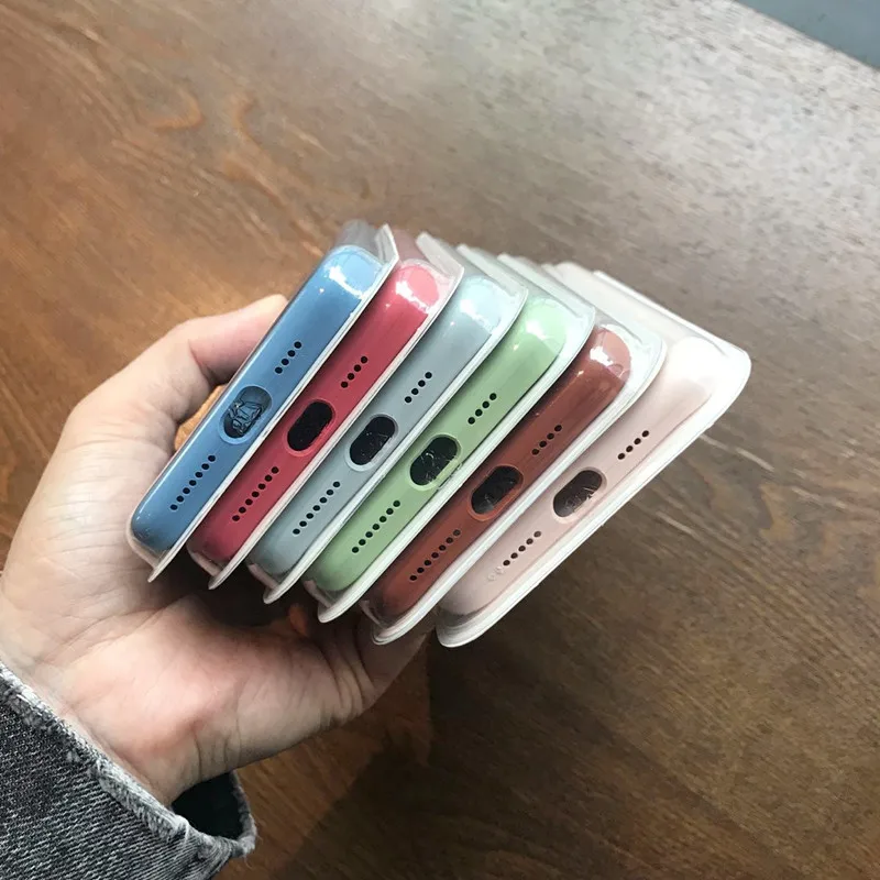 100 шт. официальный жидкий силиконовый чехол для iPhone 11 Pro Max X XS XR 7 8 6 6S Plus противоударный защитный чехол